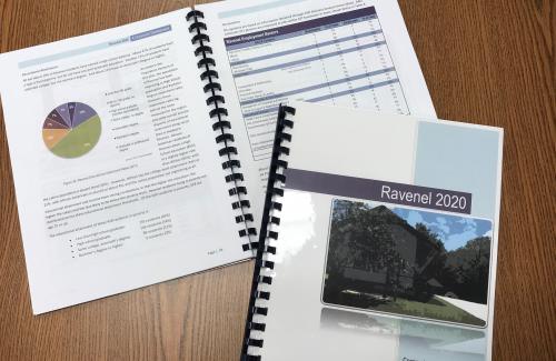 Ravenel Comprehensive Plan opened to pages with charts