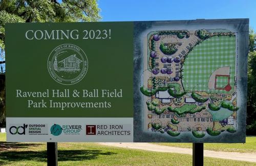 Project sign showing improvements