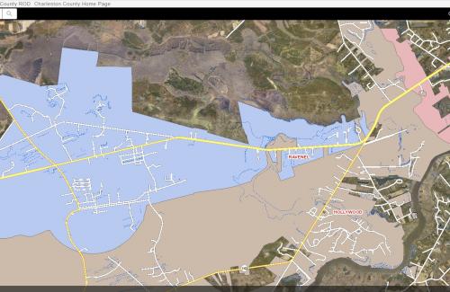 Geographic Information System screen capture from webpage showing Ravenel