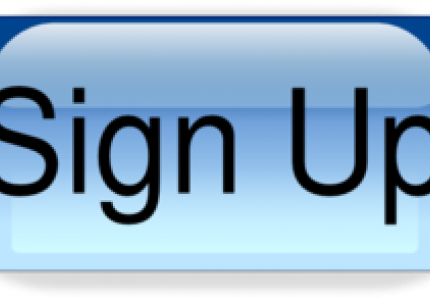 Sign up text on blue button