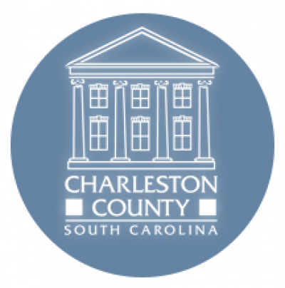 Charleston County South Carolina Logo with blue background