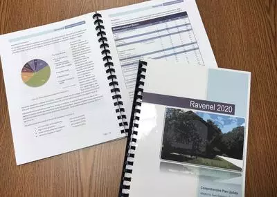 Ravenel Comprehensive Plan opened to pages with charts