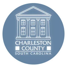 Charleston County South Carolina Logo with blue background