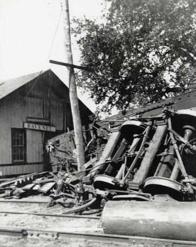 Train wreck at Ravenel Depot